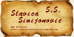Slavica Simijonović vizit kartica